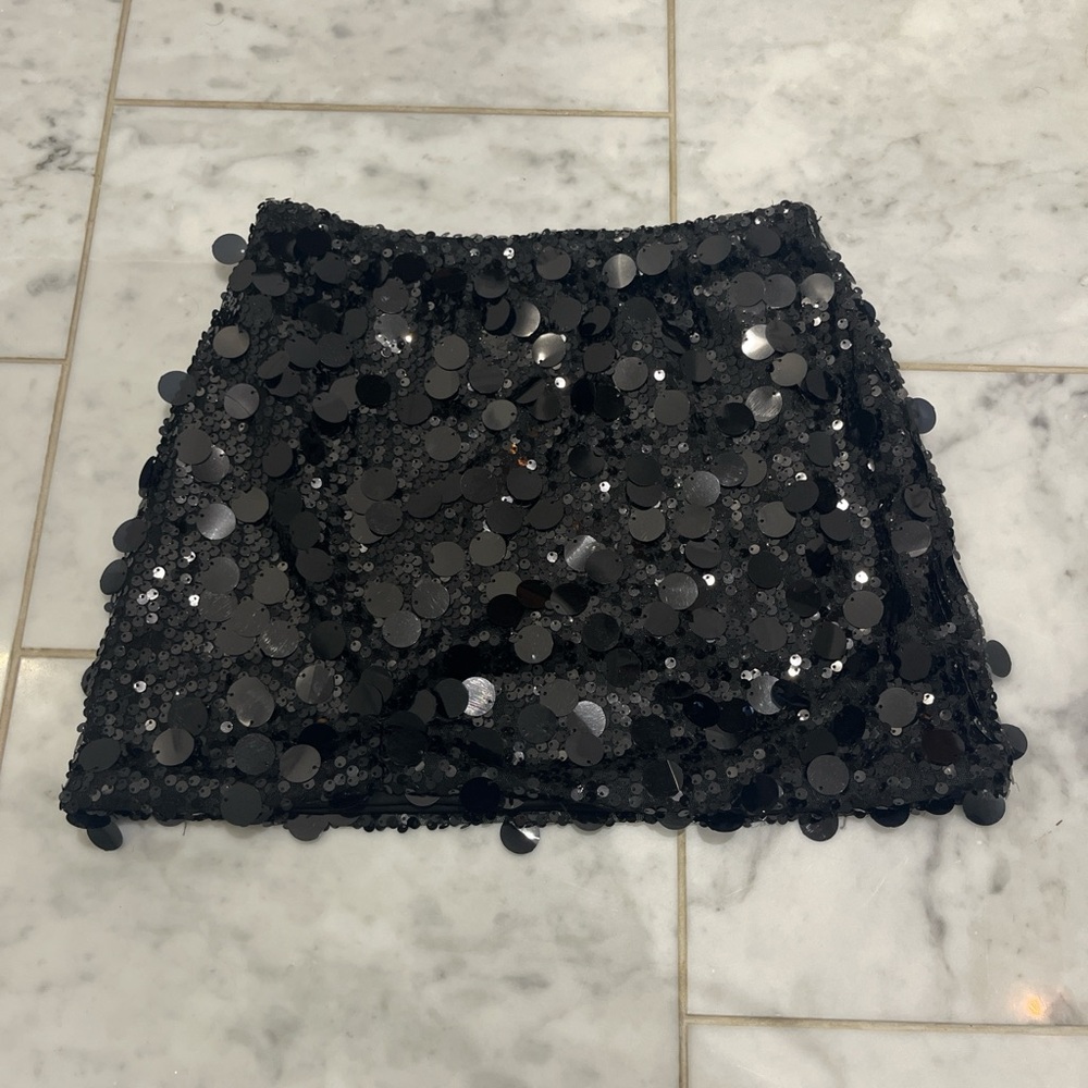 Amazon Black Sequin Mini Skirt